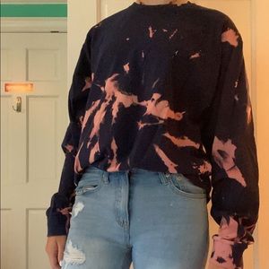 Bleached Hanes Crewneck Long-Sleeve Tee-Shirt